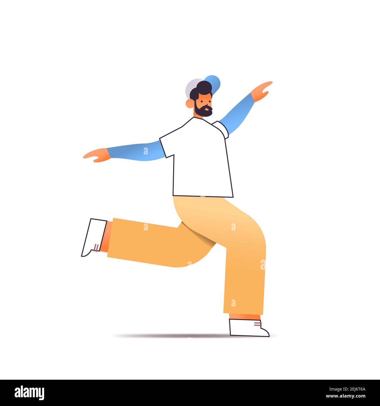 male dancer in sportswear fitness sport guy doing dancing exercises