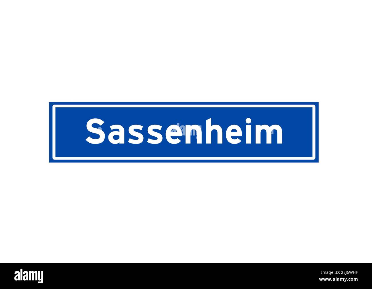 Sassenheim isolated Dutch place name sign. City sign from the Netherlands. Stock Photo