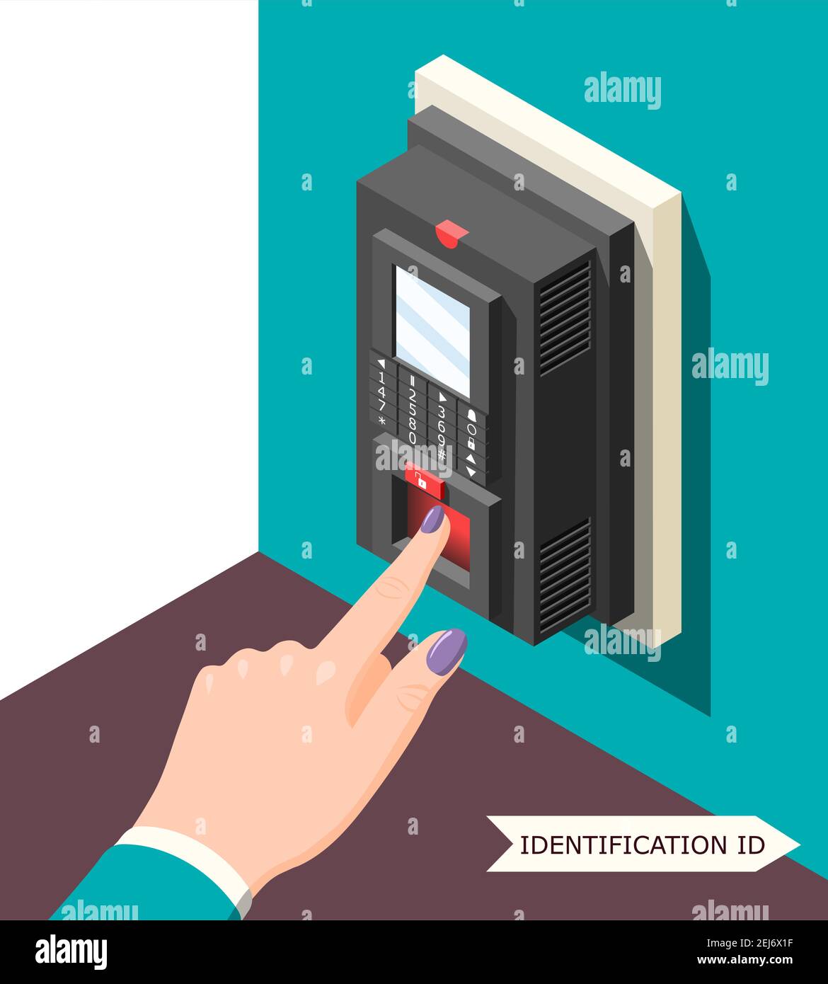 Biometric id background with electronic access control device and ...