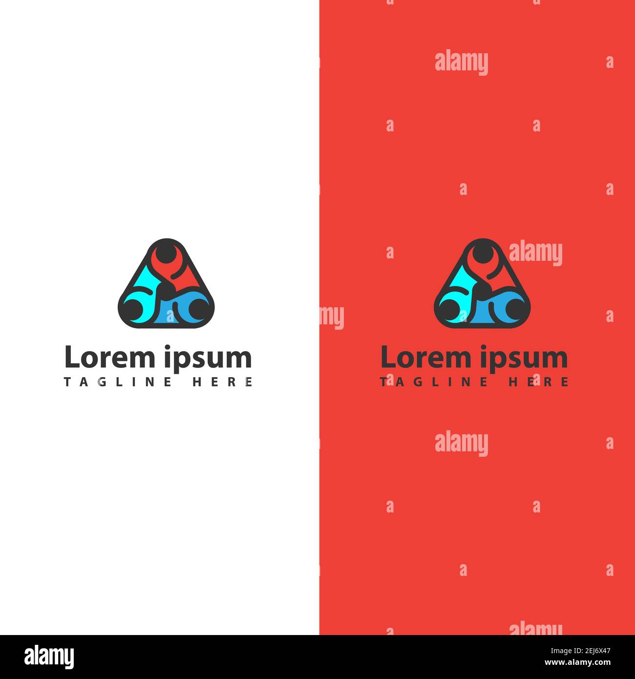 modern rounded people connected unity colorful people community logo ...