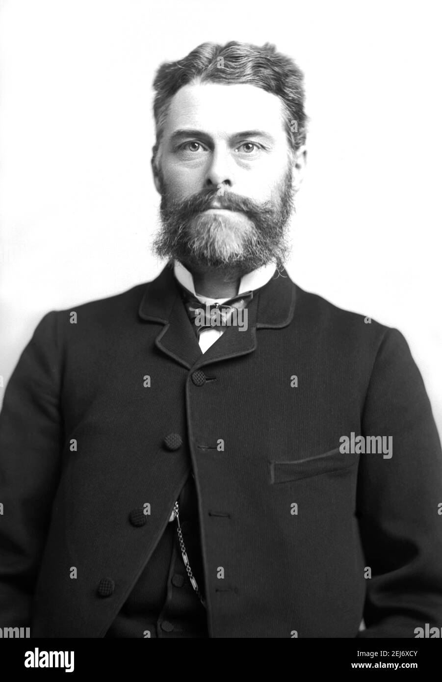 Edward Drinker Cope (1840–1897), American paleontologist, zoologist, and herpetologist. Cope is perhaps best remembered for a personal feud with paleontologist Othniel Charles Marsh which led to a period of intense fossil-finding competition now known as the Bone Wars. (Photo: 1880) Stock Photo