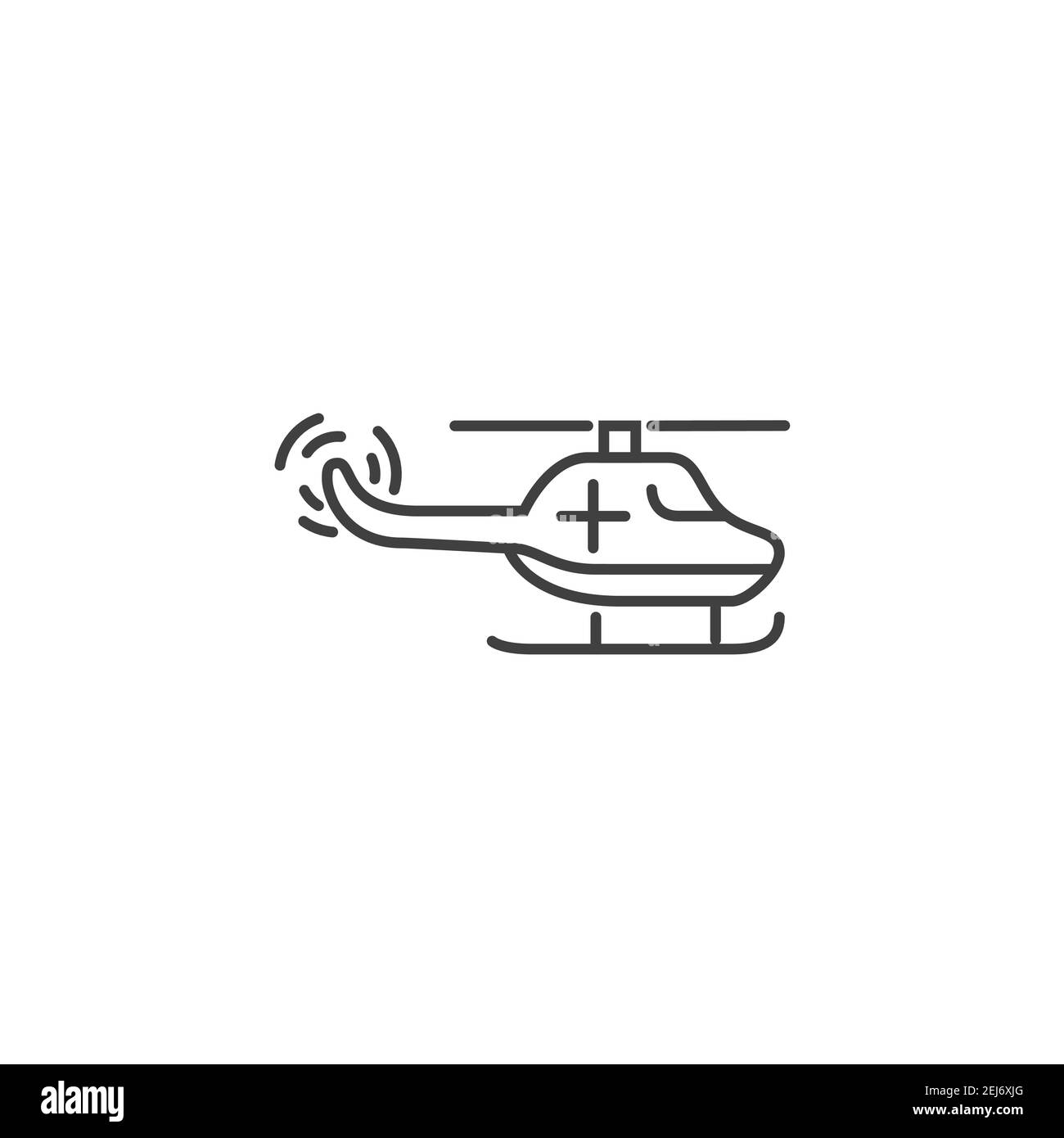 Emergency Helicopter Thin Line Vector Icon. Stock Vector