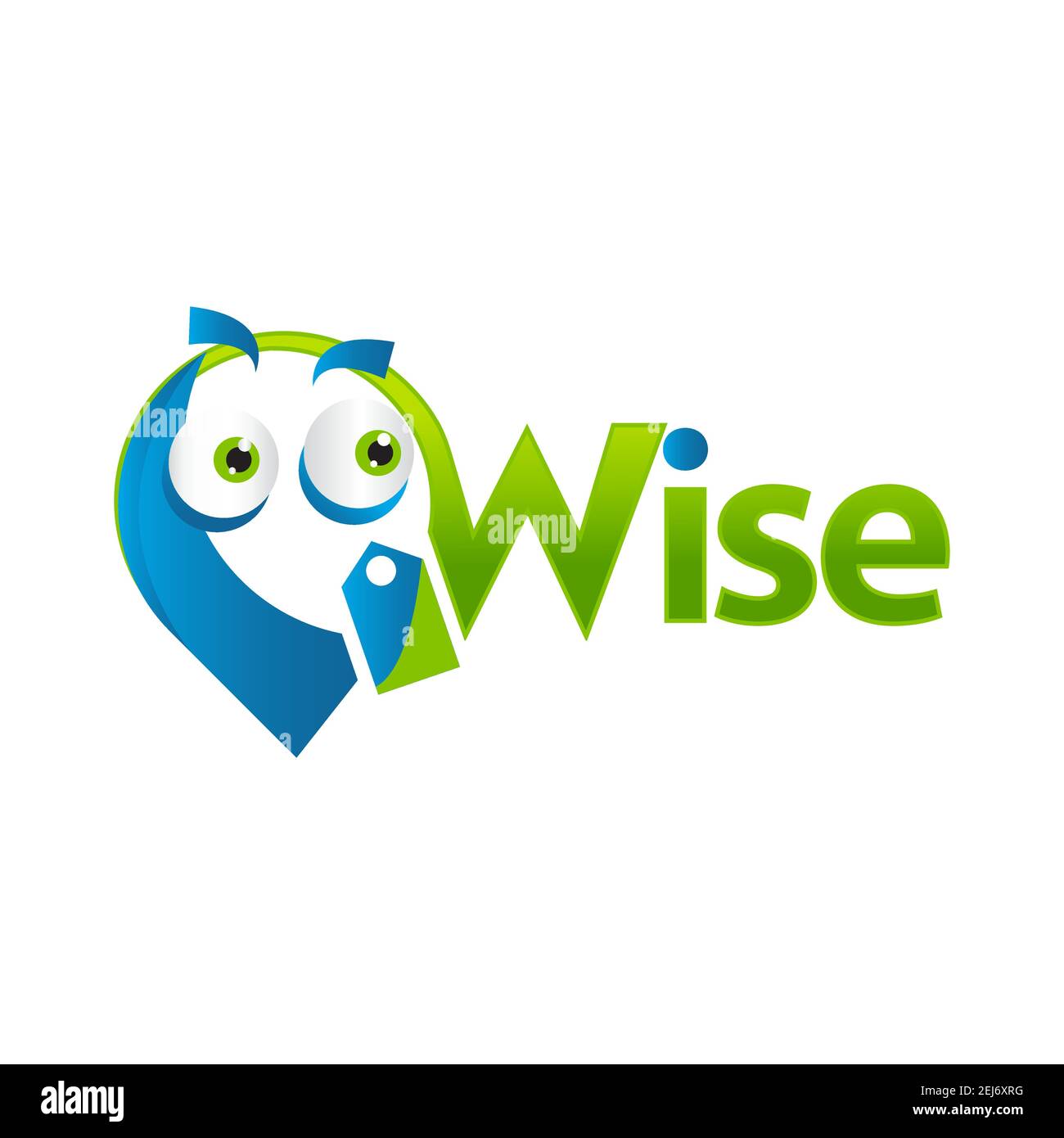 next owl coupon with wise Lettering logo design for shopping web vector