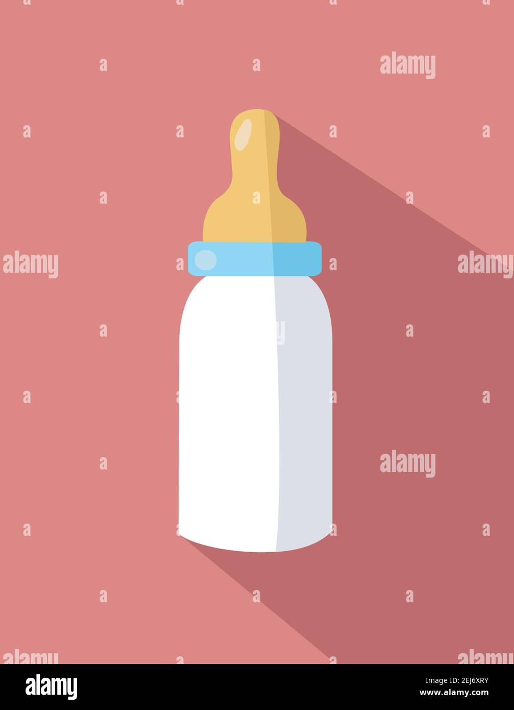 Baby bottle icon in flat style Stock Vector