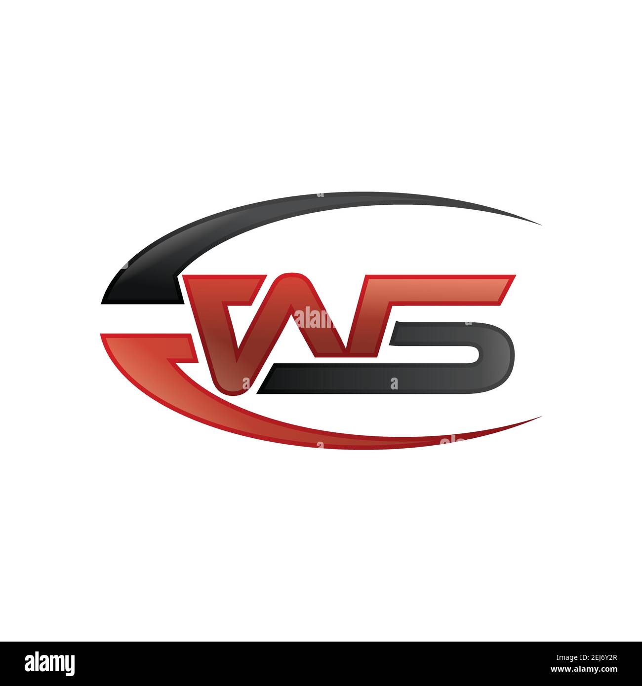 sporty circle style Letter WS initial logo design vector template Stock Vector