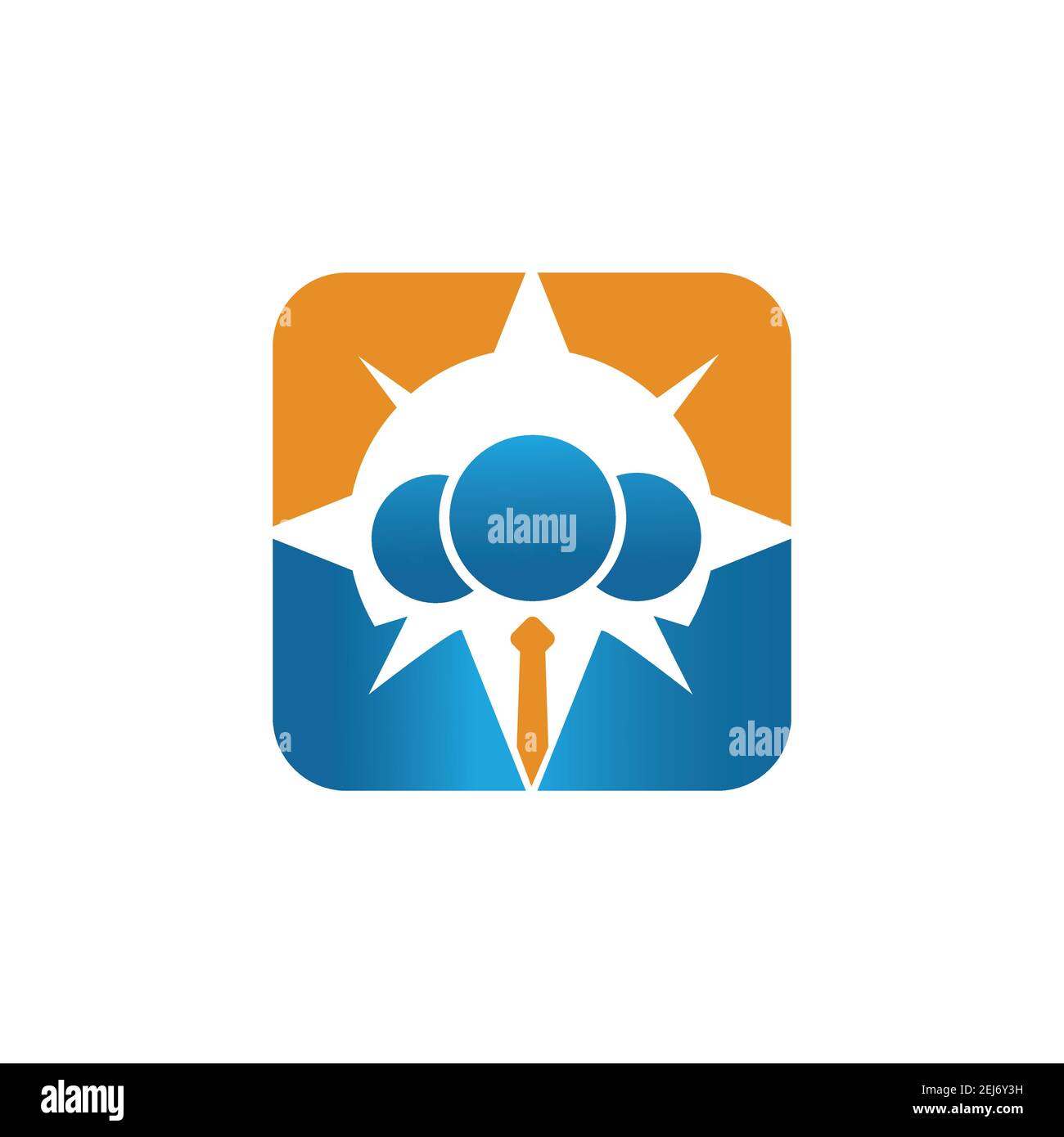 employee job search logo vector a businessman icon with compass symbol for job seeker sign company Stock Vector