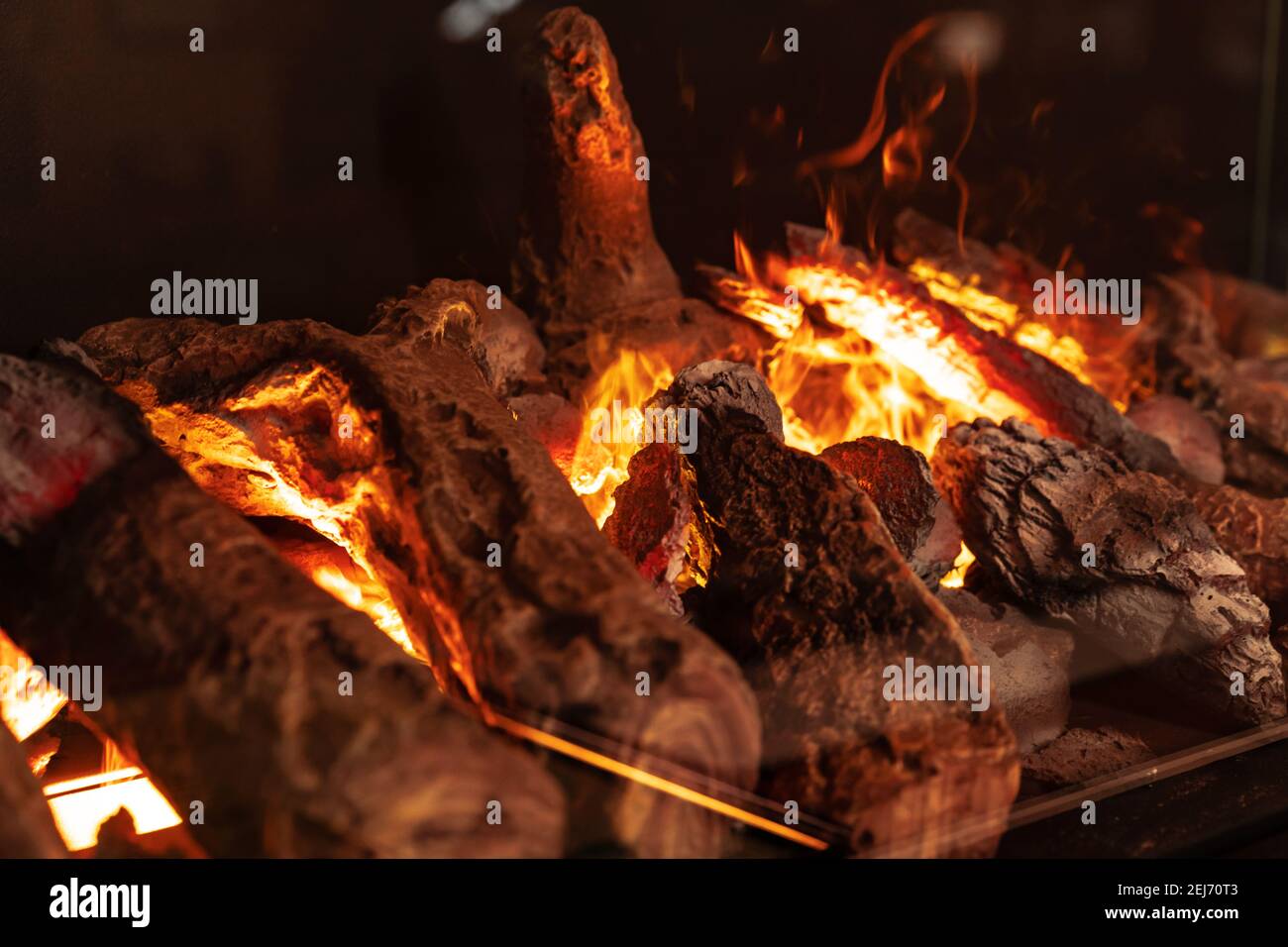 Logs igniting burning in fireplace hi-res stock photography and images ...