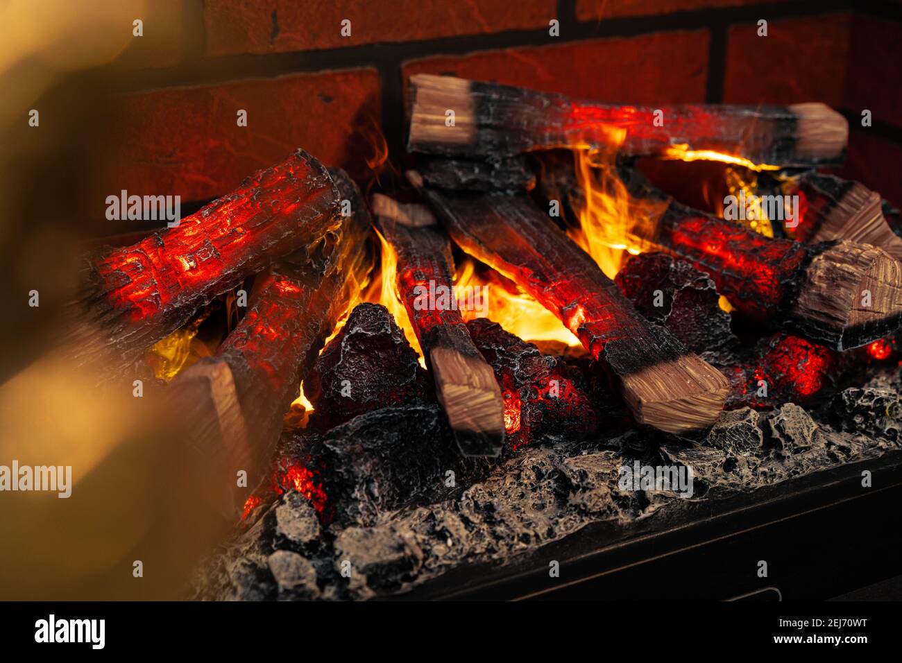 Logs igniting burning in fireplace hi-res stock photography and images ...
