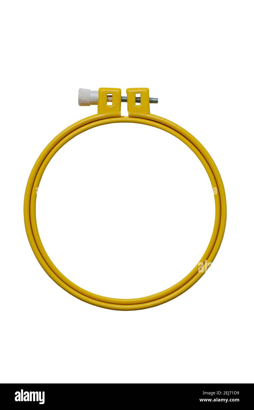 Plastic Embroidery Frame Isolated on White Background Stock Photo Alamy