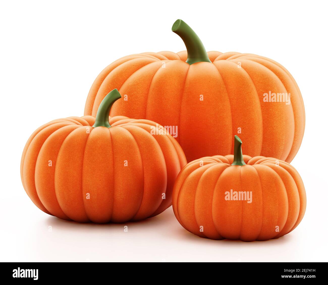 Pumpkins isolated on white background. 3D illustration Stock Photo - Alamy