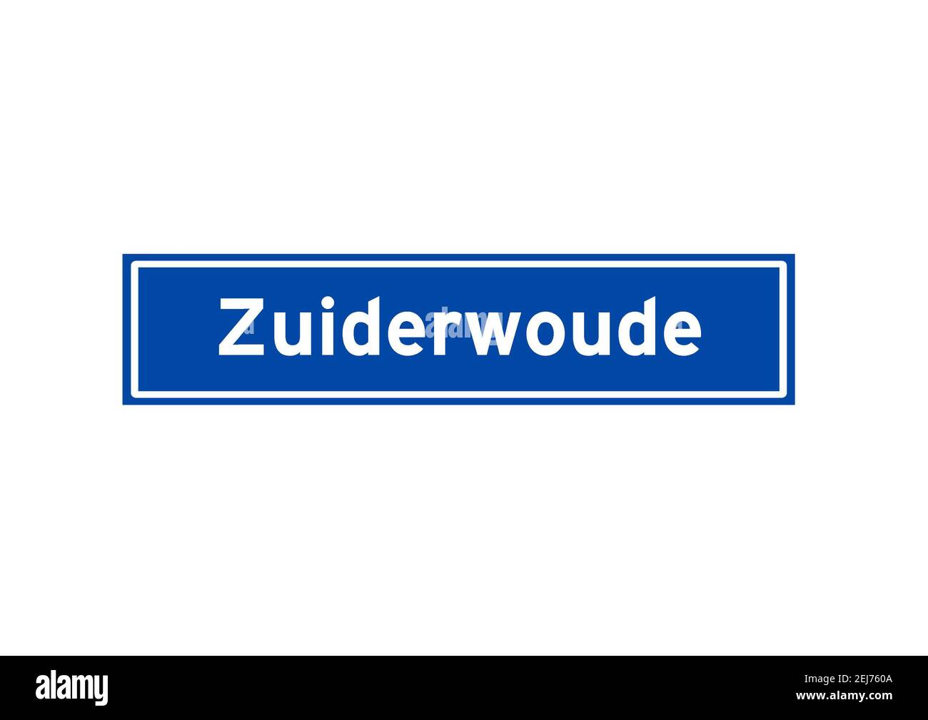 Zuiderwoude isolated Dutch place name sign. City sign from the Netherlands. Stock Photo