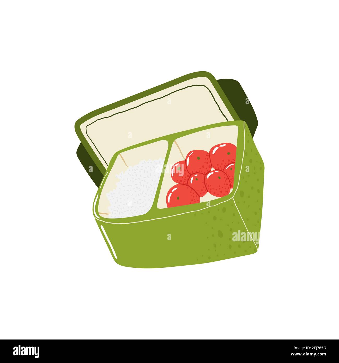 Reusable lunchbox. Simple icon of reusable container for food. Eco friendly packaging. Zero waste lifestyle concept. Vector illustration in flat carto Stock Vector