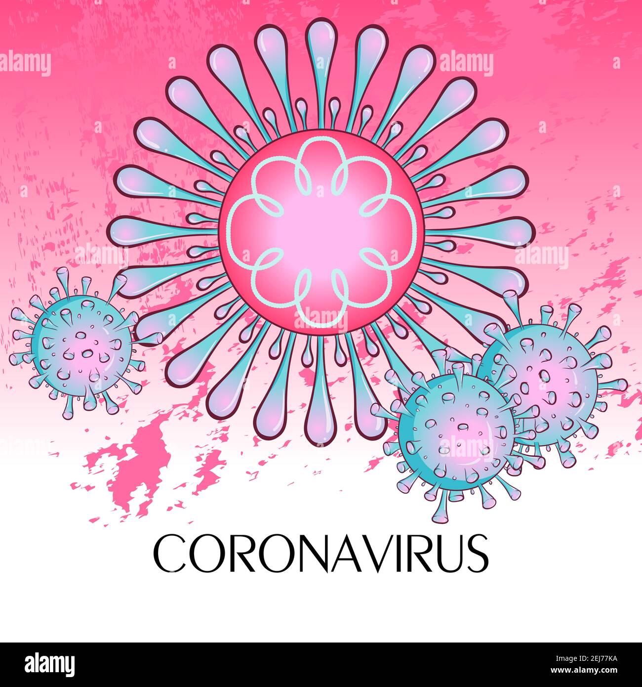 Pandemic medical concept with dangerous cells. Cut and whole virus cells. Vector illustration. Stop coronavirus. Danger and public health risk disease and flu outbreak. Stock Vector