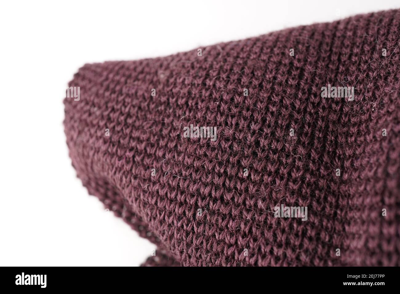 brown knitted fabric on white background Stock Photo