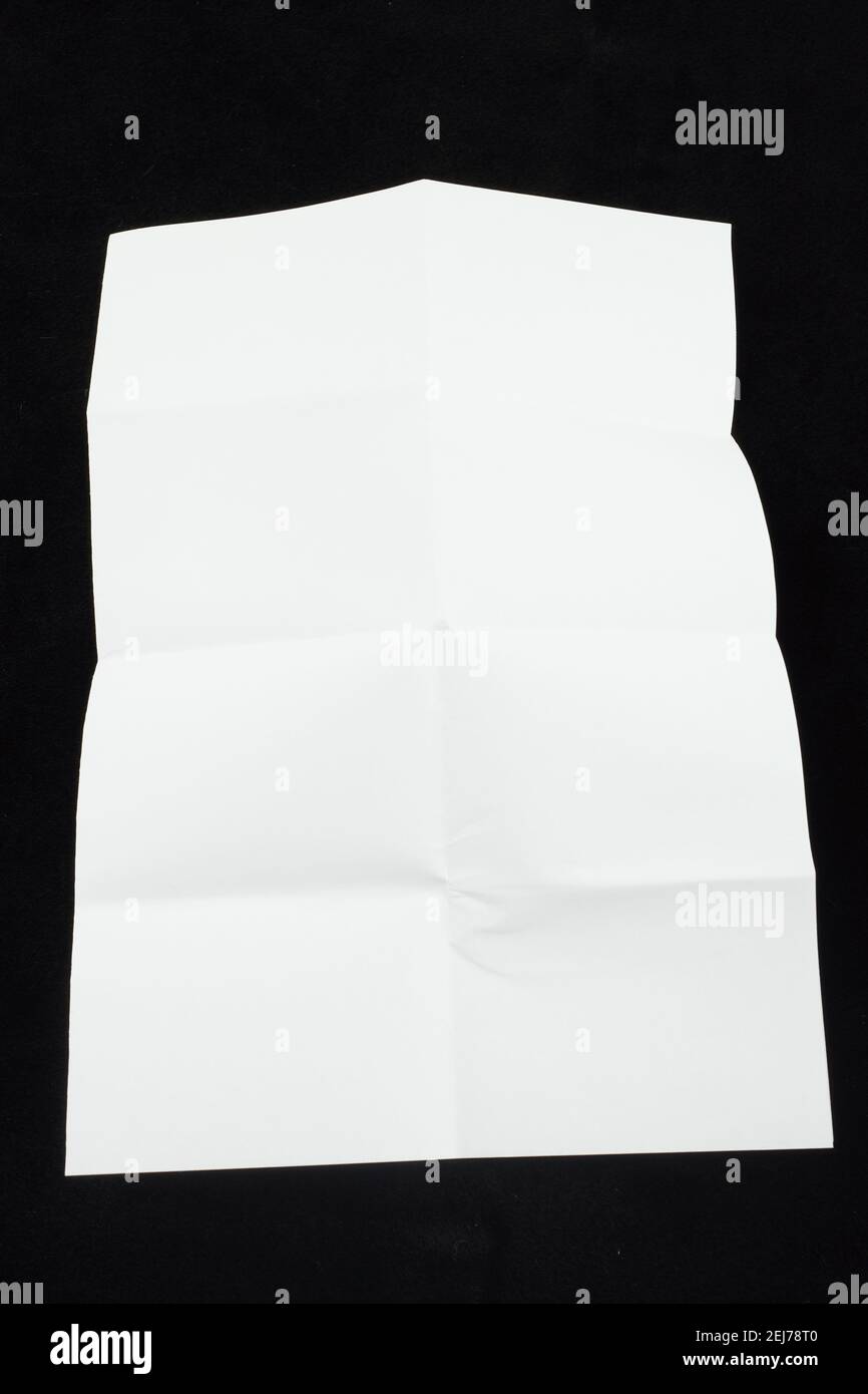 white sheet of paper on a black background Stock Photo - Alamy