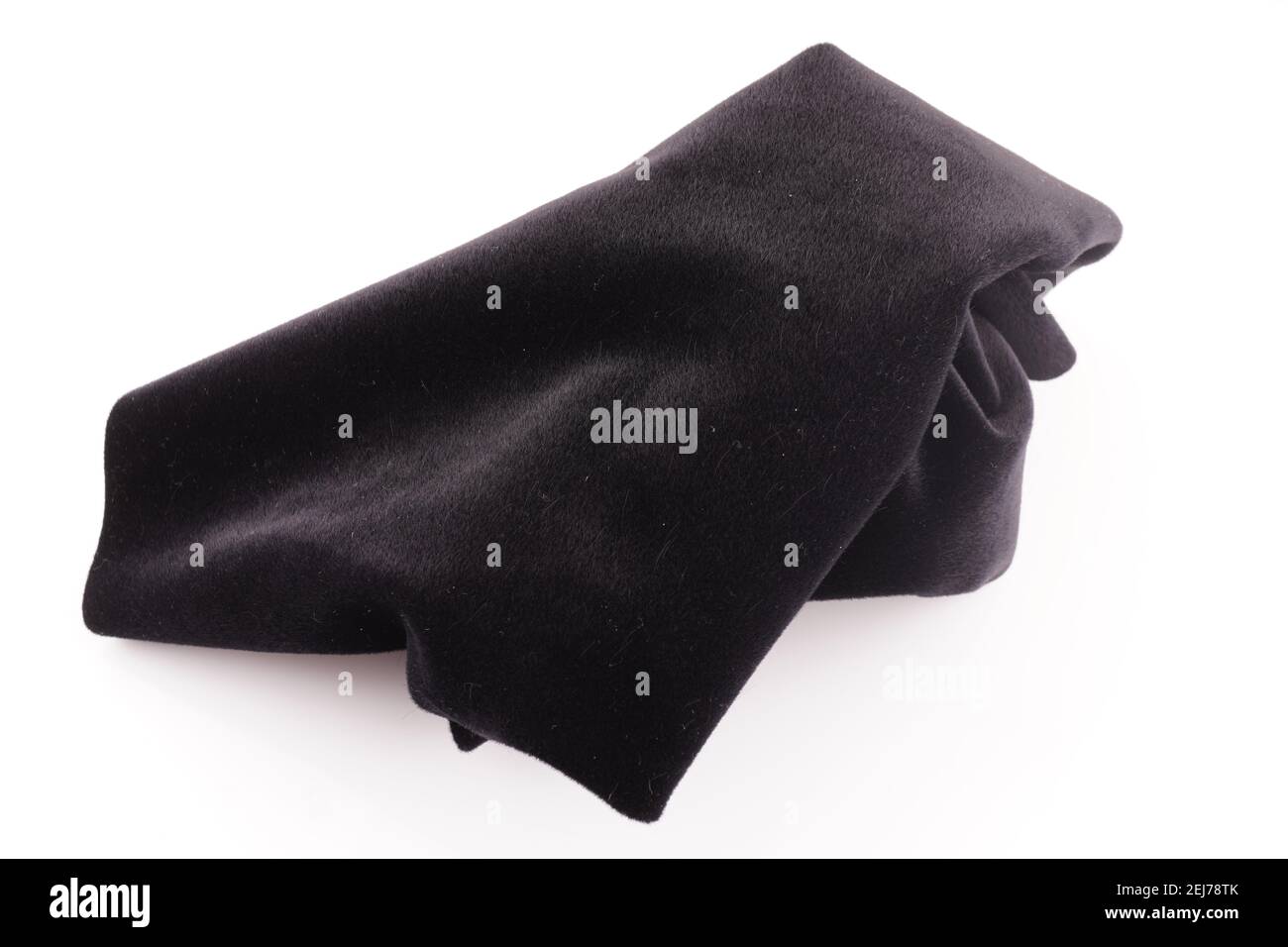 black fabric on white background Stock Photo