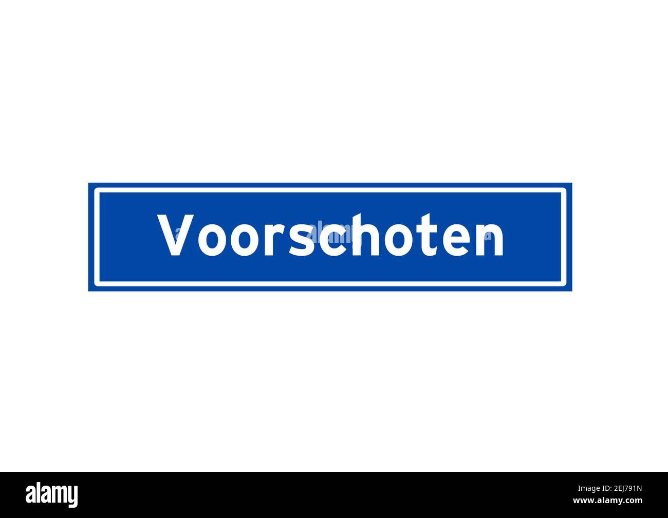 Voorschoten isolated Dutch place name sign. City sign from the Netherlands. Stock Photo