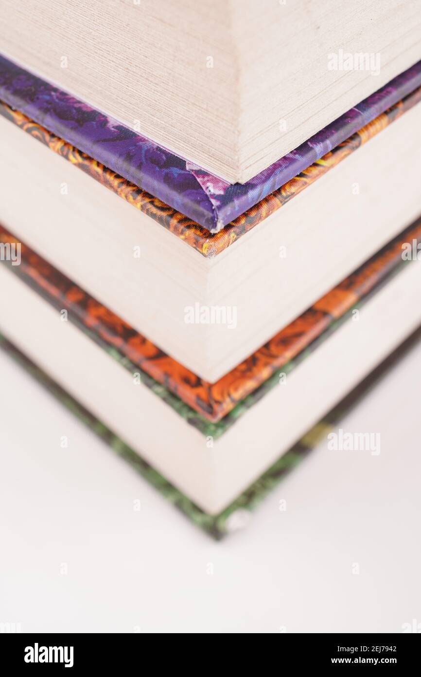 several books on a white background Stock Photo