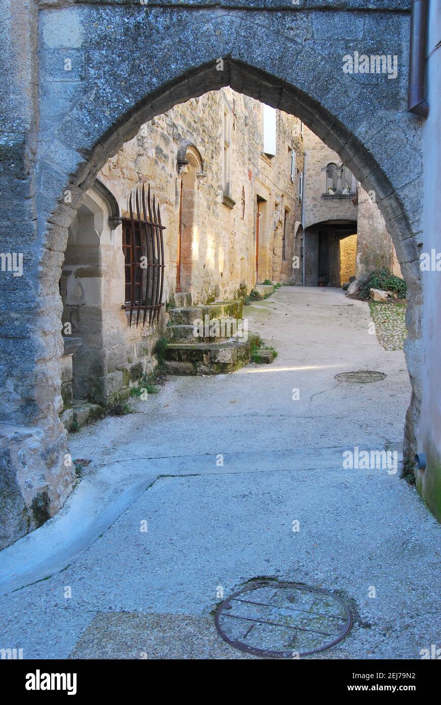 Entrance into a medieval French village Stock Photo Alamy