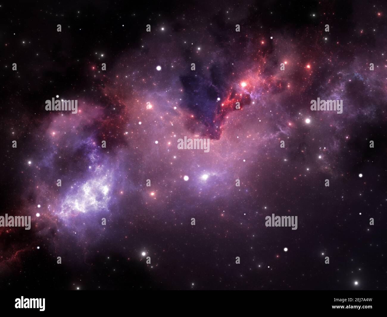 Space background with nebula and stars, 3D illustration Stock Photo