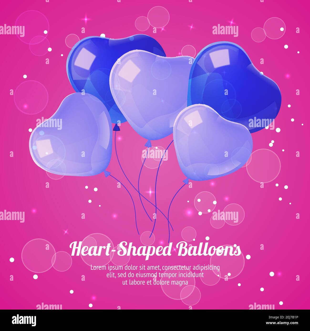 Heart shaped balloons realistic festive background poster for weddings ...
