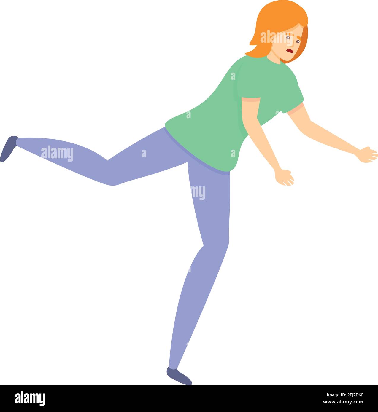 Careless walk woman icon. Cartoon of careless walk woman vector icon for web design isolated on white background Stock Vector