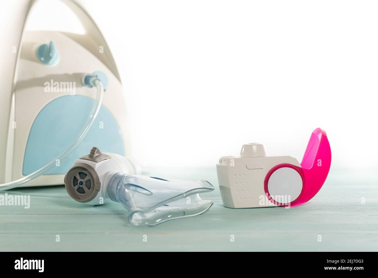 Set of asthma inhaler and aerosol machine with inhaler mask,concept