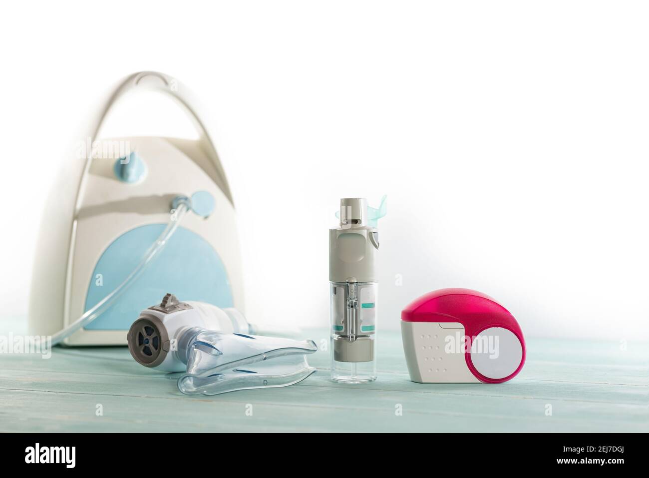 Set of asthma inhaler and aerosol machine with inhaler mask,concept