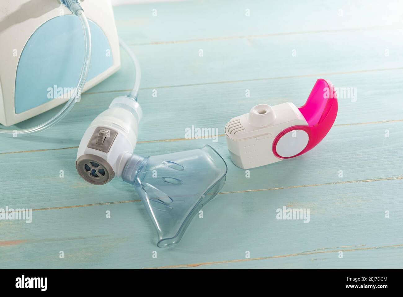 Set of asthma inhaler and aerosol machine with inhaler mask,concept