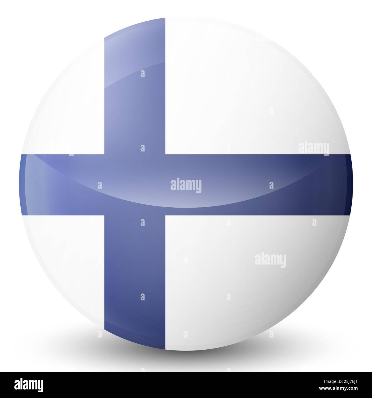 Glass light ball with flag of Finland. Round sphere, template icon