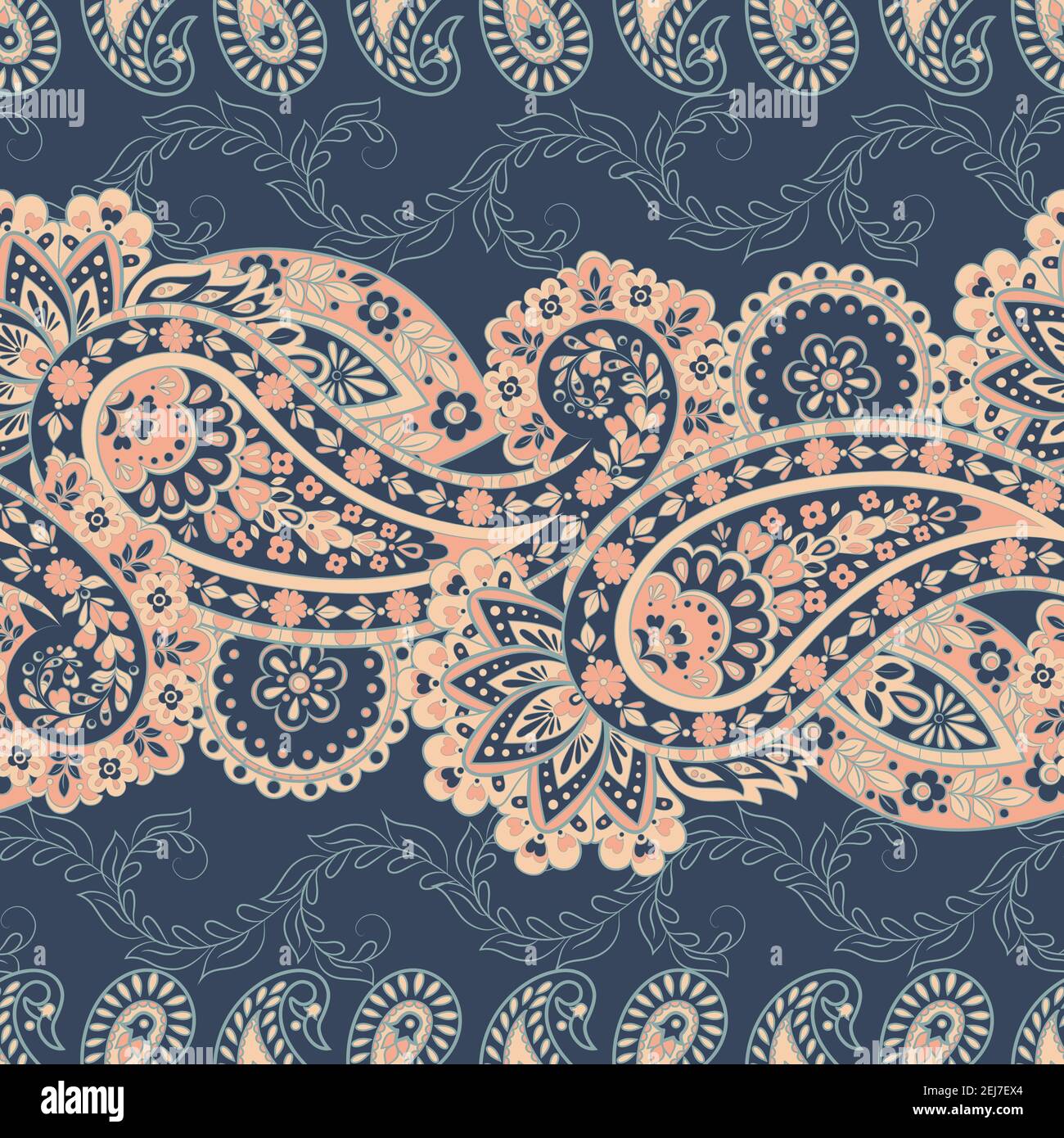 Seamless Paisley pattern. Floral vector illustration Stock Vector Image ...