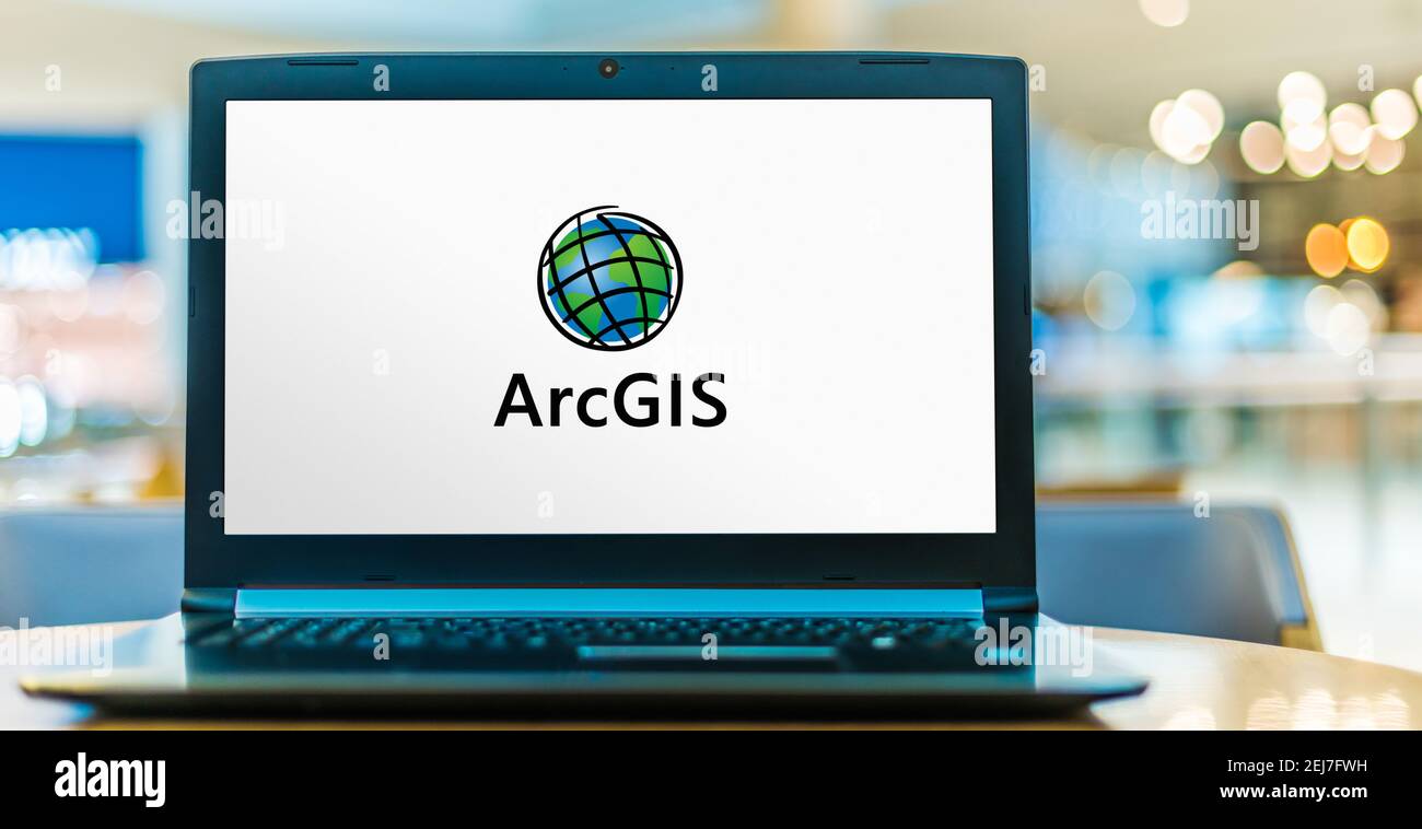 POZNAN, POL - NOV 12, 2020: Laptop computer displaying logo of ArcGIS, a  geographic information system (GIS) for working with maps Stock Photo -  Alamy, image size:1300x758
