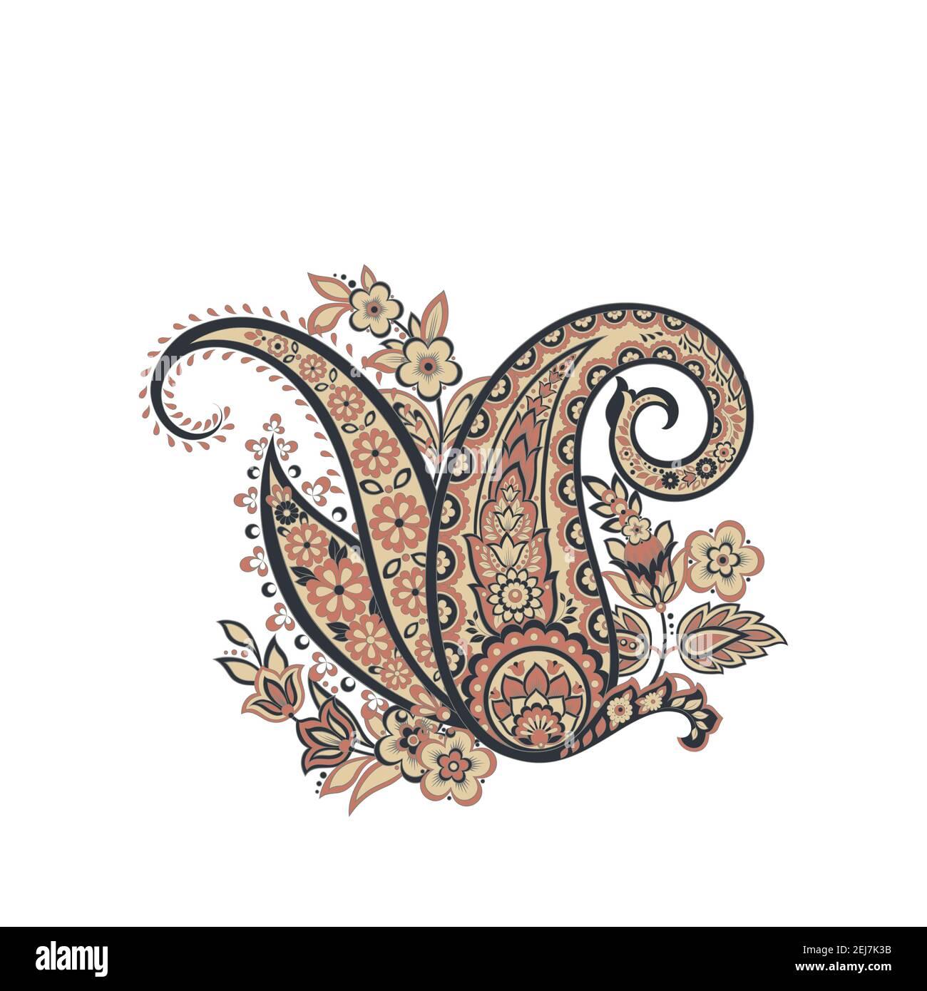 Vector Isolated indian pattern with paisley Stock Vector Image & Art ...