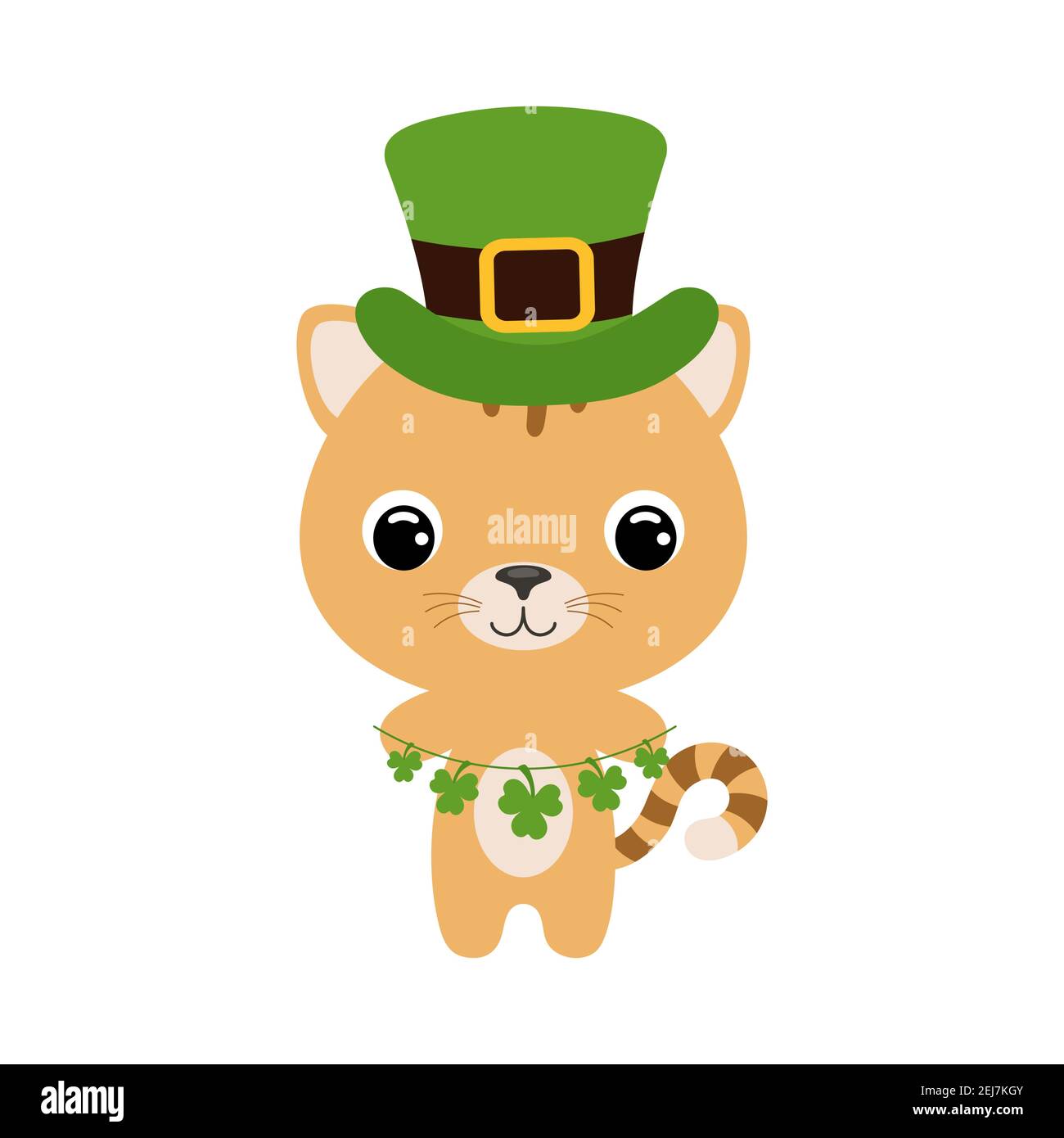 Cute cat in green leprechaun hat. Cartoon sweet animal with clovers. Vector  St. Patrick's Day illustration on white background. Irish holiday folklore  Stock Vector Image & Art - Alamy