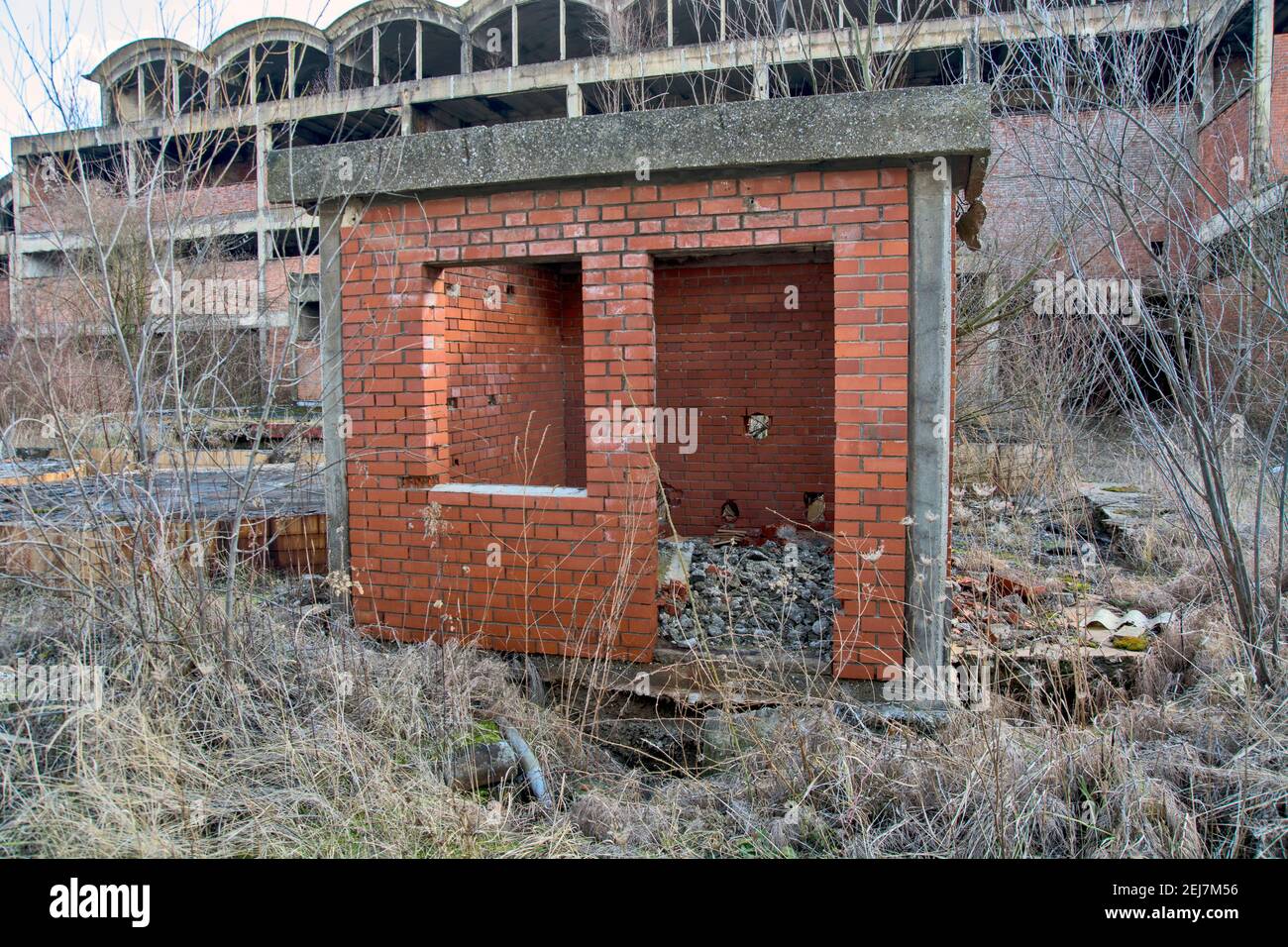 Devastated viscose factory in serbia in the town of loznica once a