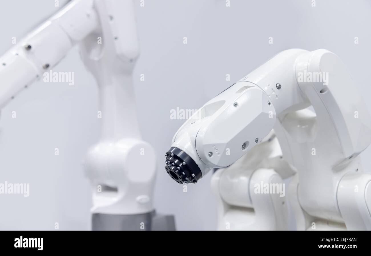 Automatic mechanical hand robot for programming. Modern industrial ...