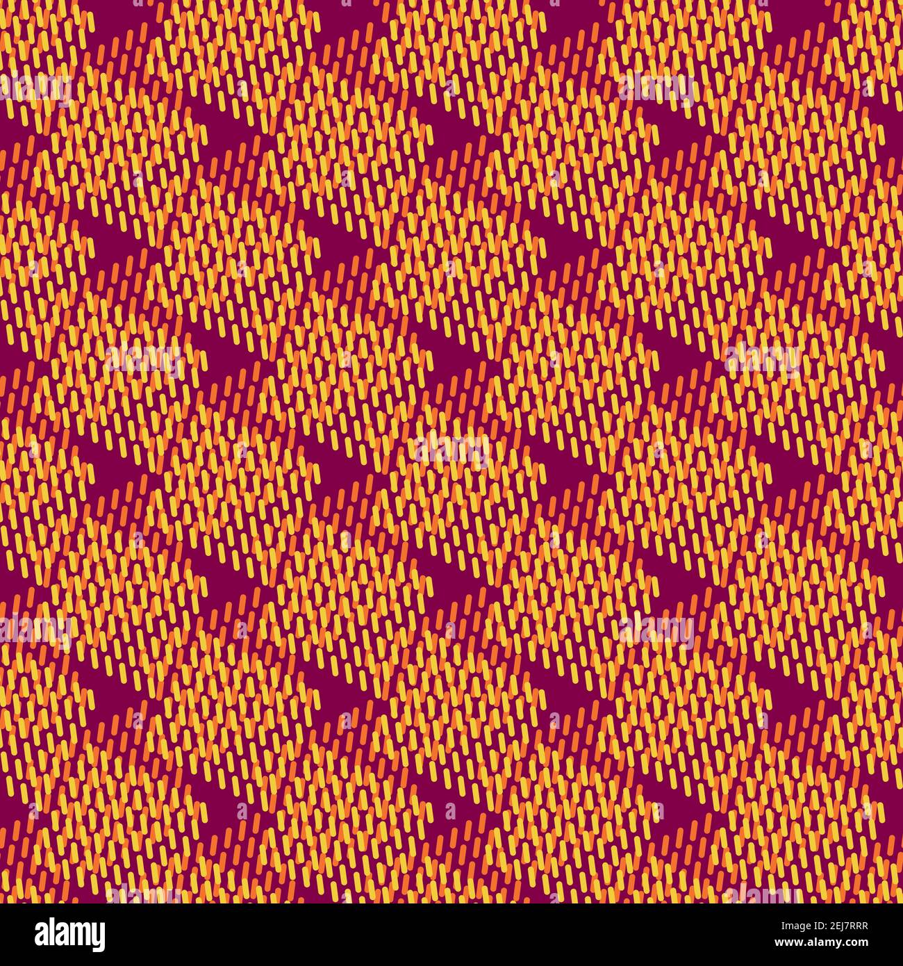Abstract zigzag effect seamless vector pattern background. Painterly ochre red canvas backdrop with diagonally folding weave squares. Burlap chevron Stock Vector