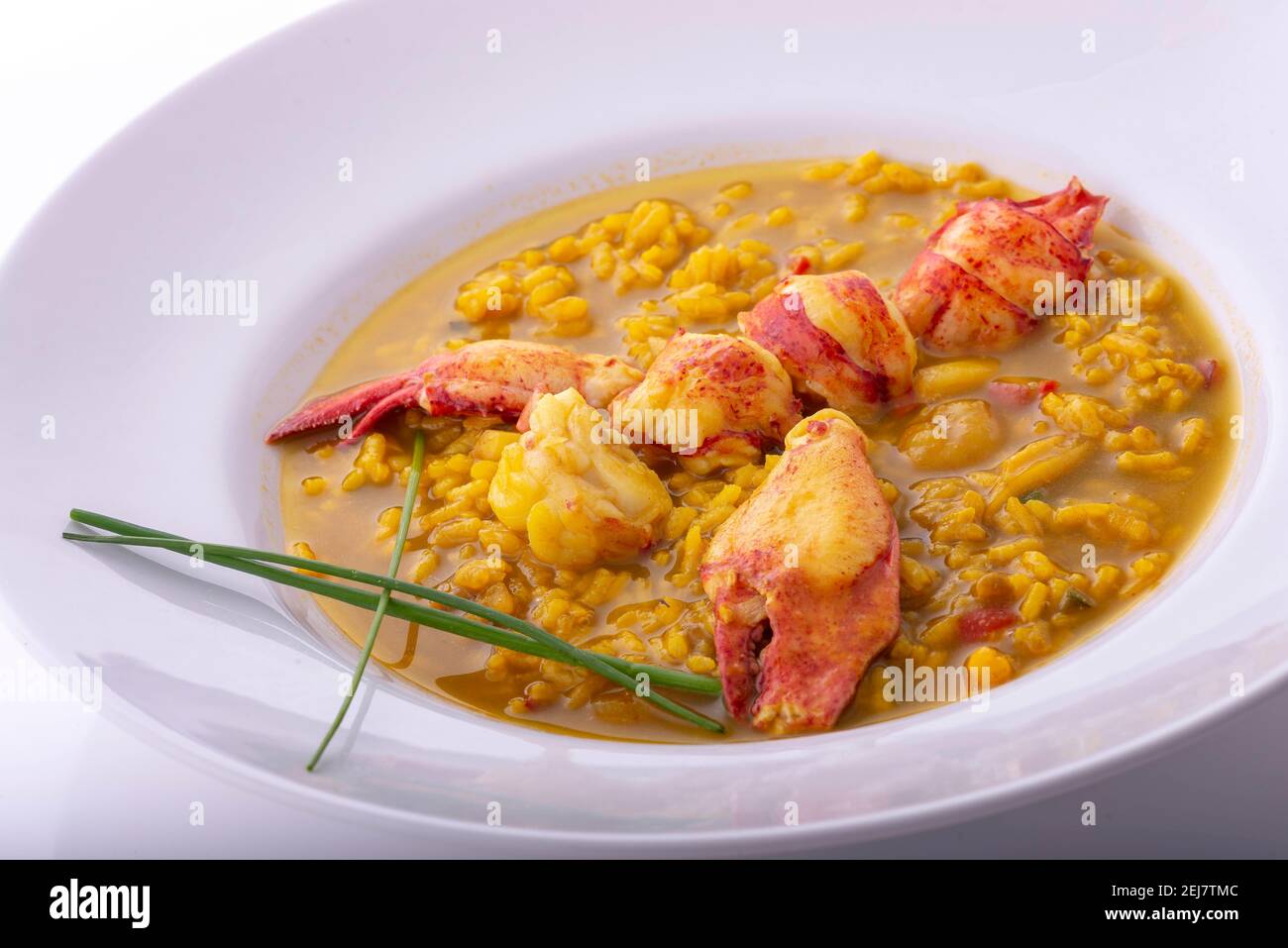 Soupy rice with lobster, typical dish of spain Stock Photo Alamy