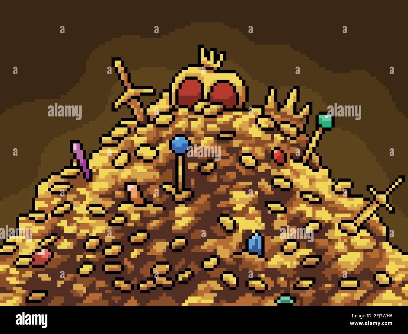 pixel art luxury treasure pile Stock Vector Image & Art - Alamy