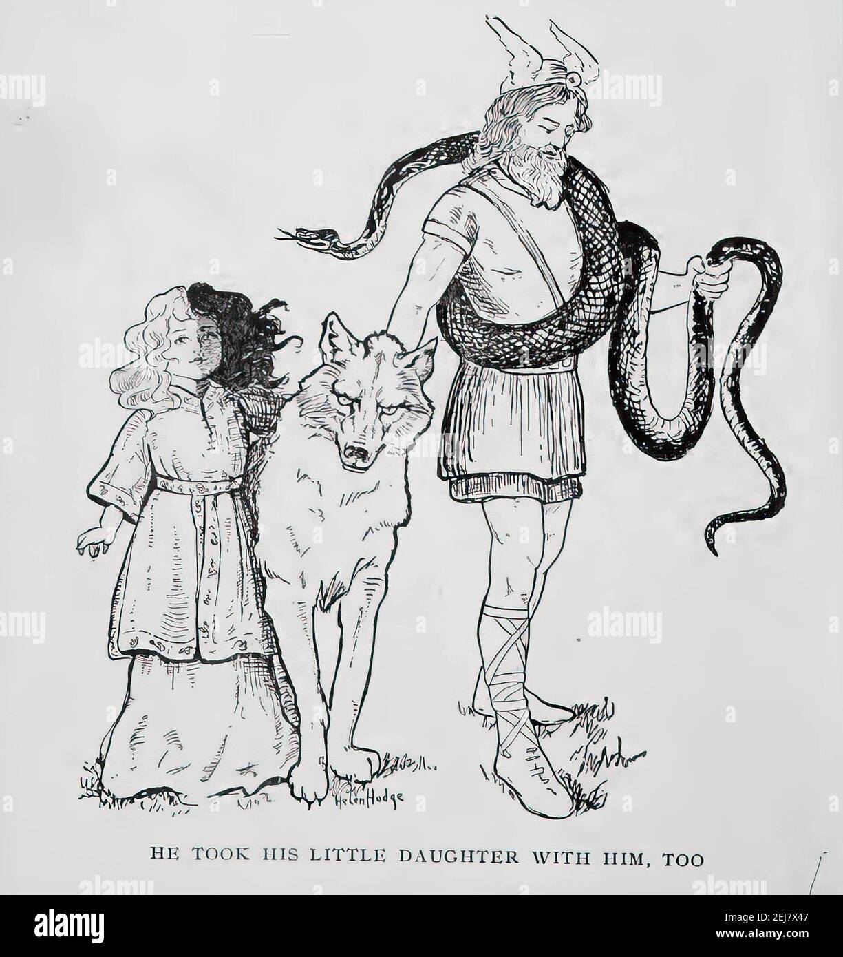 Hugr Illustration of an aged picture from the Norse mythology Stock Photo ...
