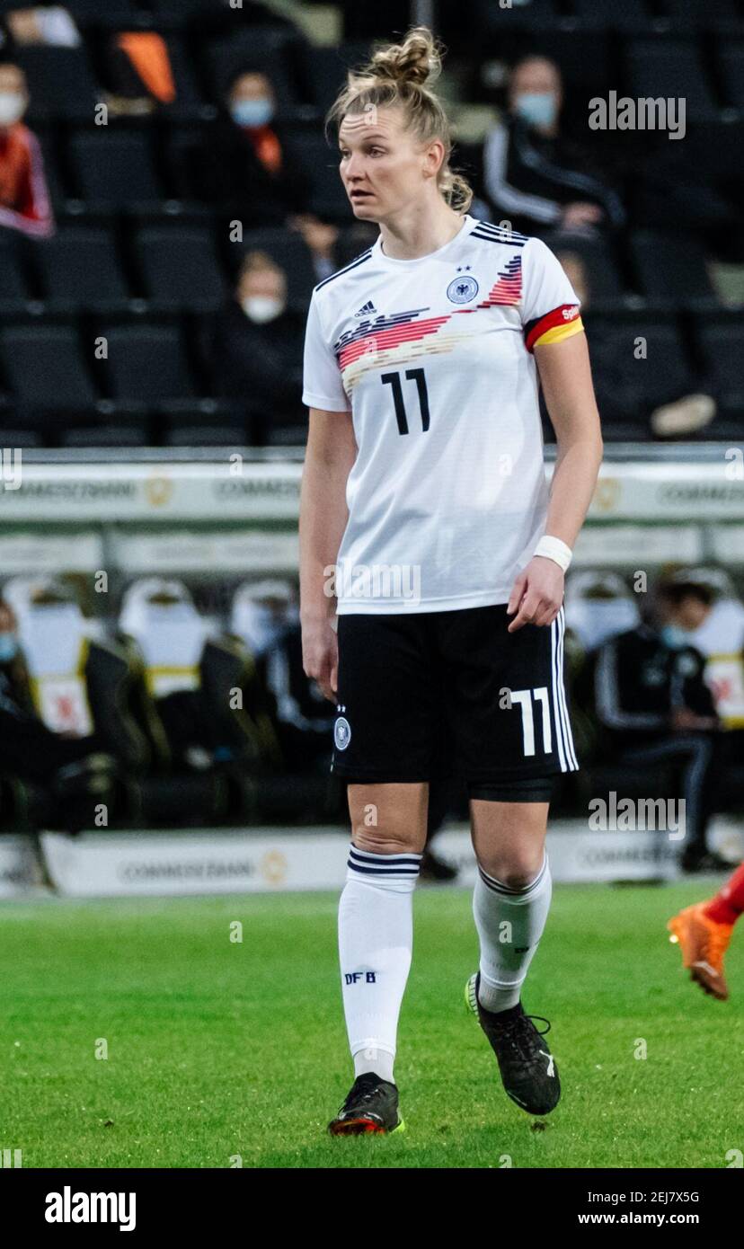 Aachen, Germany . 21st Feb, 2021. Alexandra Popp (#11 Germany) looks on during the Three Nations.One Goal cup between Germany and Belgium at the Tivoli stadium in Aachen, Germany. Credit: SPP Sport Press Photo. /Alamy Live News Stock Photo