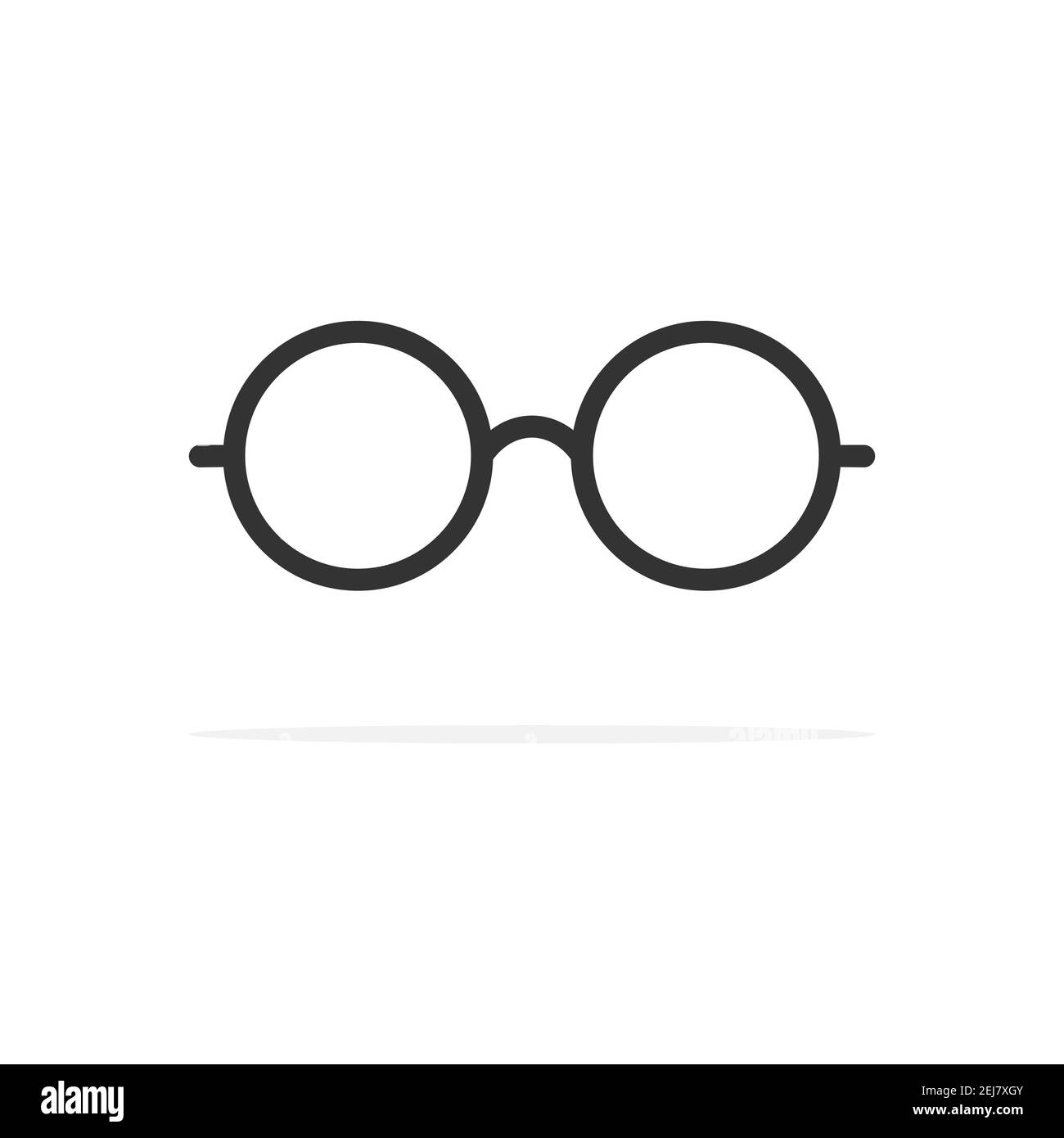 Glasses icon. Flat round line glasses. Vector isolated on white Stock