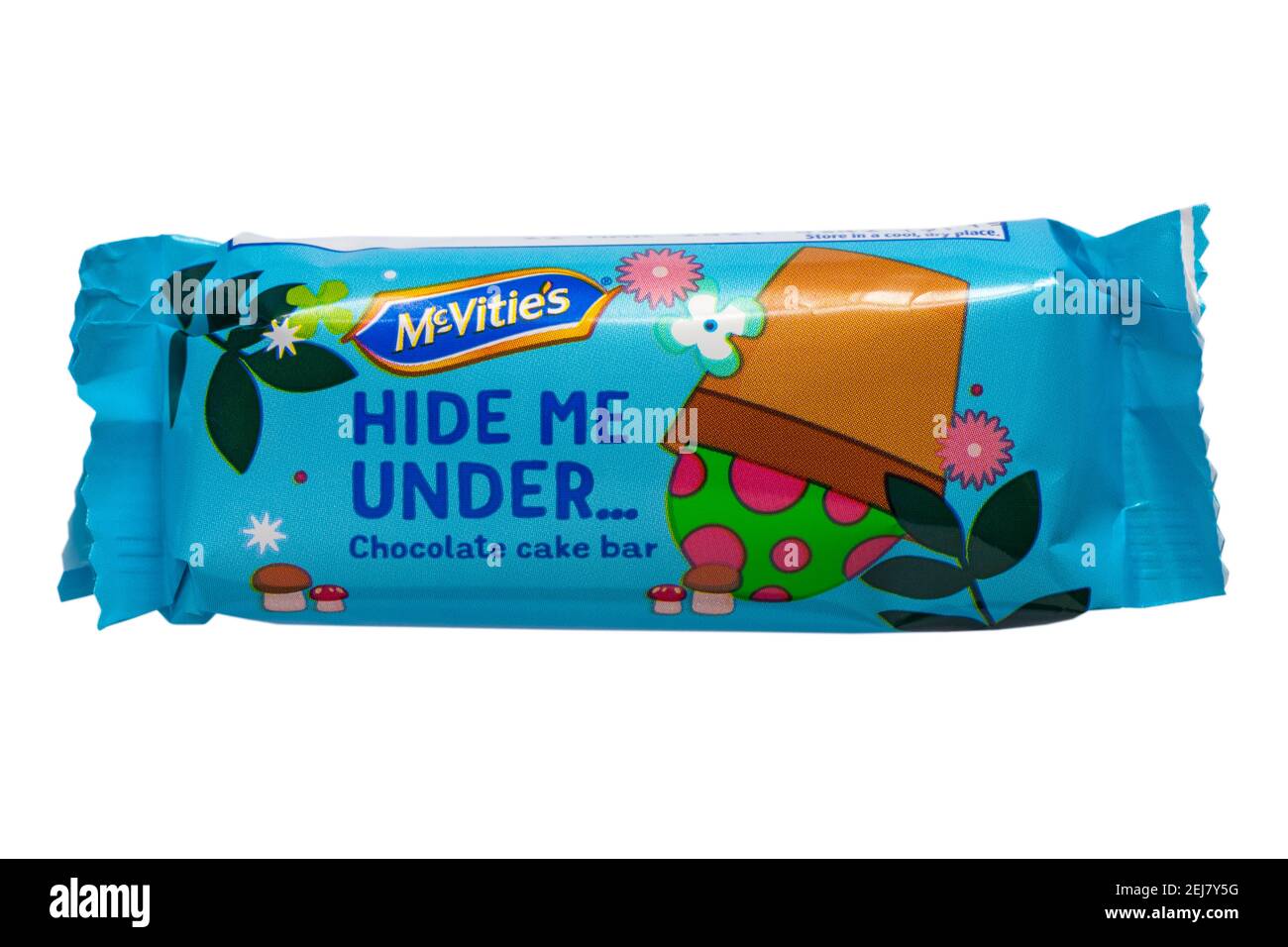 McVities Bunny Eggs-plorers chocolate cake bar isolated on white background - ready for Easter Stock Photo