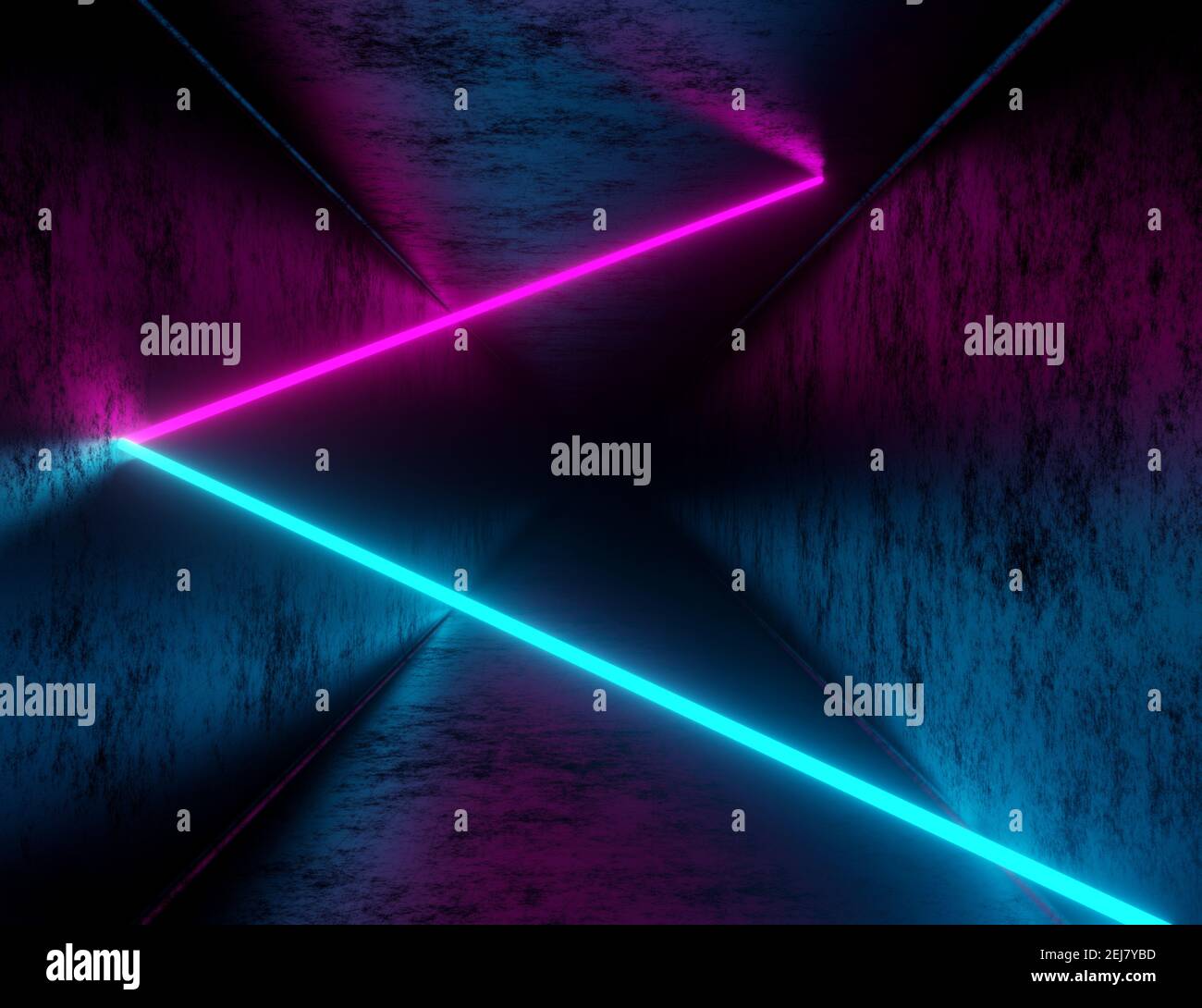 3d render, abstract tunnel background with iridescent neon lights Stock ...