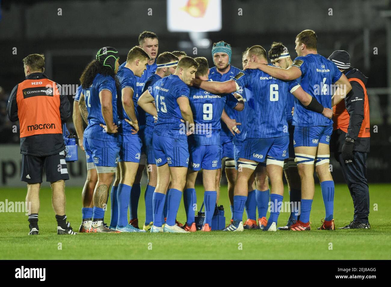 The Leinster team during the Guinness PRO14 Round 10 match between Leinster Rugby and Connacht Rugby