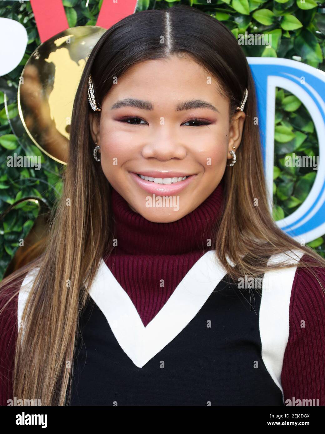 BEVERLY HILLS, LOS ANGELES, CALIFORNIA, USA - JANUARY 04: Actress Storm  Reid wearing Tommy Hilfiger x Zendaya arrives at the 7th Annual Gold Meets  Golden Event held at Virginia Robinson Gardens and