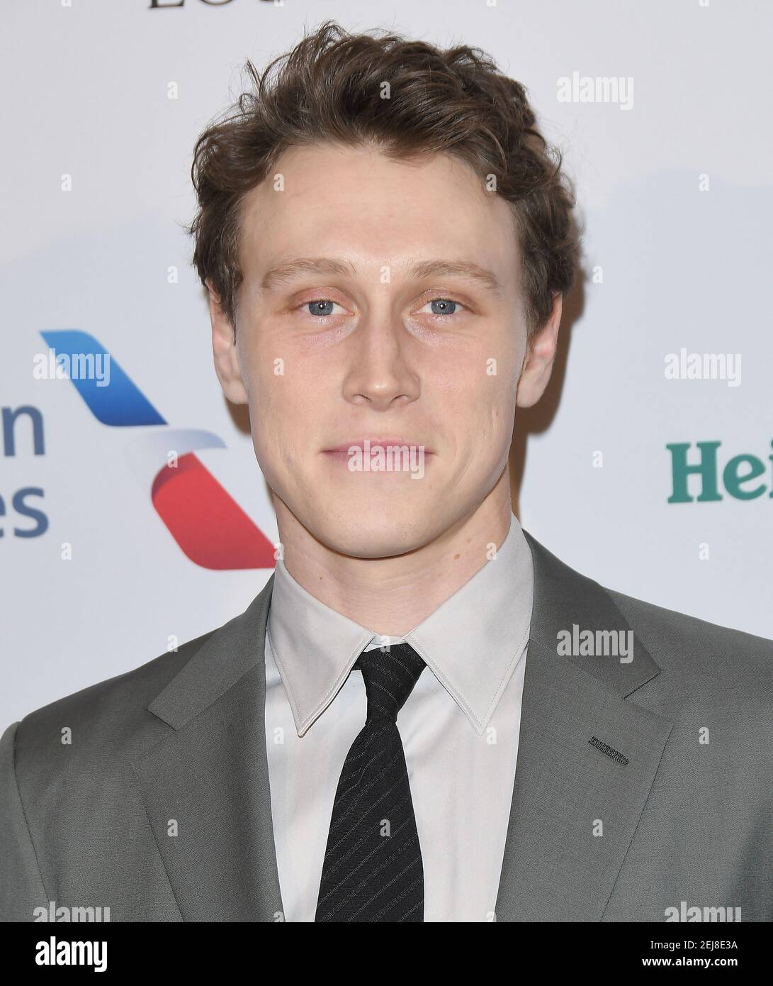 George MacKay arrives at The BAFTA Los Angeles Tea Party held at the Four Seasons Hotel Los Angeles in Beverly Hills, CA on Saturday, ?January 4, 2020. (Photo By Sthanlee B. Mirador/Sipa USA) Stock Photo