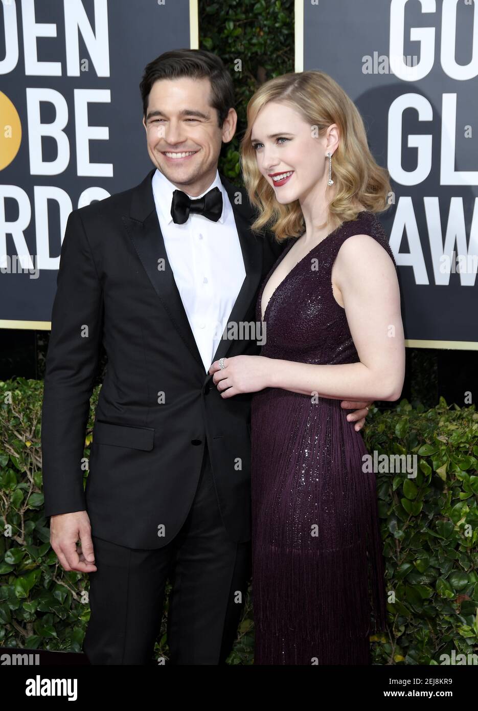Jason Ralph and Rachel Brosnahan arrives at the 77th Golden Globe ...