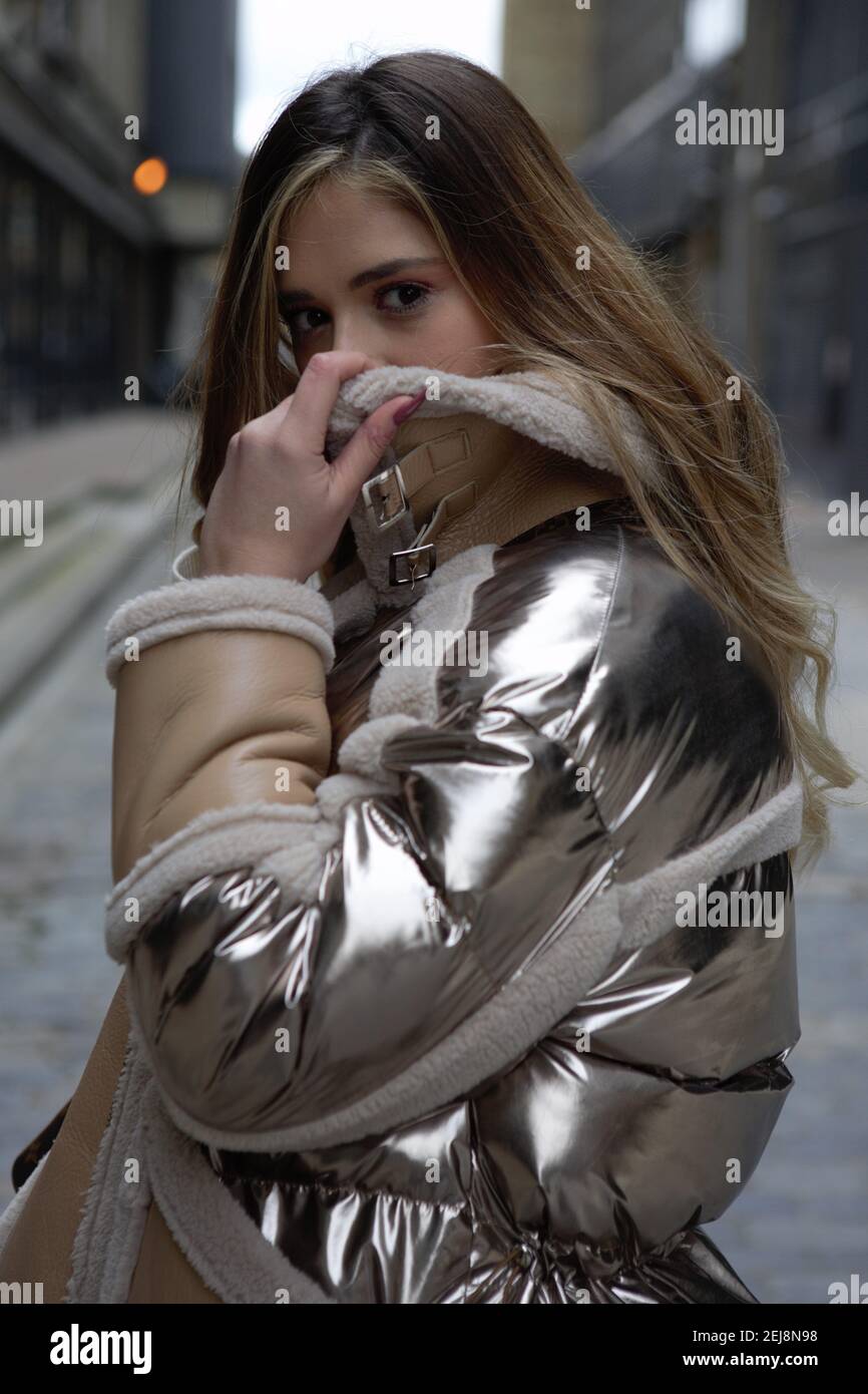 Fashion Enthusiast wearing stylish jacket, Gucci Belt and Louis Vuitton bag  attends the London Fashion Week Men's Day two Street Style. (Photo by  Pietro Recchia / SOPA Images/Sipa USA Stock Photo -