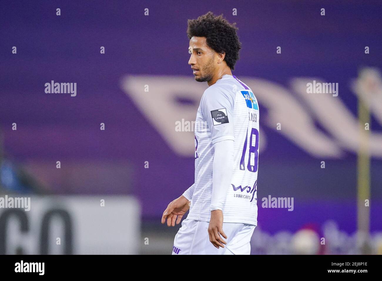 Genk Belgium February 21 Ryan Sanusi Of Beerschot Va During The Jupiler Pro League Match Between Krc Genk And Beerschot At Luminus Arena On Februa Stock Photo Alamy